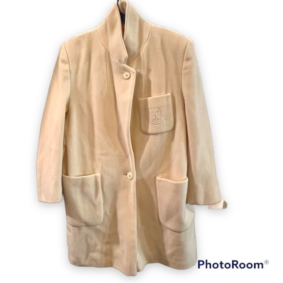 Kristen Blake Petites Vintage Wool Trench Coat 2 Button - Picture 3 of 4